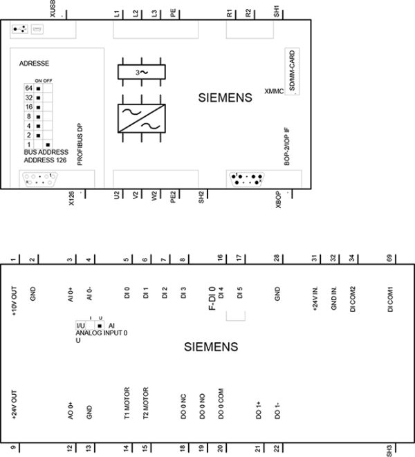 SINAMICS G120C, công suất 0,55KW, tích hợp lọc lớp A, Profibus-DP 6SL3210-1KE11-8AP2
