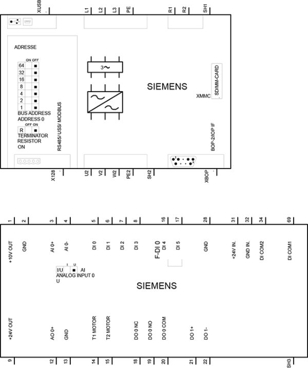 SINAMICS G120C, công suất 5.5KW, tích hợp lọc lớp A, USS/Modbus RTU 6SL3210-1KE21-3AB1