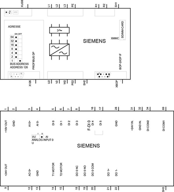 SINAMICS G120C, công suất 5.5KW, tích hợp lọc lớp A, Profibus-DP 6SL3210-1KE21-3AP1