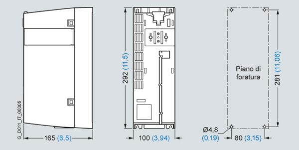 Mô-đun nguồn SINAMICS PM240-2 với bộ lọc Class A, 200-240 V 1 / 3AC + 10 / -10% 47-63Hz,: Công suất 0,55kW 6SL3210-1PB13-8AL0