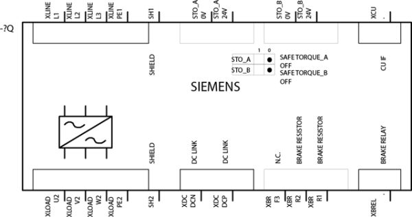 Mô-đun nguồn SINAMICS PM240-2 không lọc, 200-240 V 1 / 3AC + 10 / -10% 47-63Hz, Công suất 7,5kW 6SL3210-1PC24-2UL0