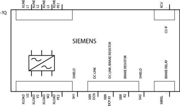 Mô-đun nguồn SINAMICS PM240-2 không lọc, 380-480V 3AC ±10% 47-63Hz, Công suất 3kW 6SL3210-1PE21-1UL0
