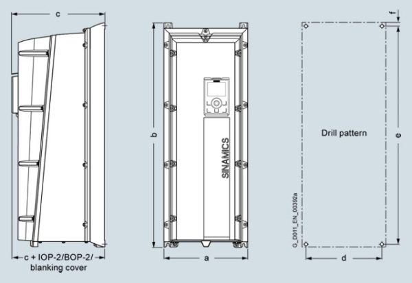Biến tần G120P-PM230, công suất 0.37kW, có lọc A,IP55 6SL3223-0DE13-7AG1
