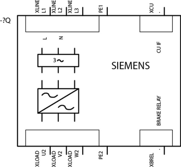 Mô-đun nguồn PM 250 tích hợp bộ lọc Class A, có khả năng thu hồi năng lượng. 380-480 V 3 AC + 10 / -10% 47-63 Hz, Công suất 5.5kW 6SL3225-0BE25-5AA1