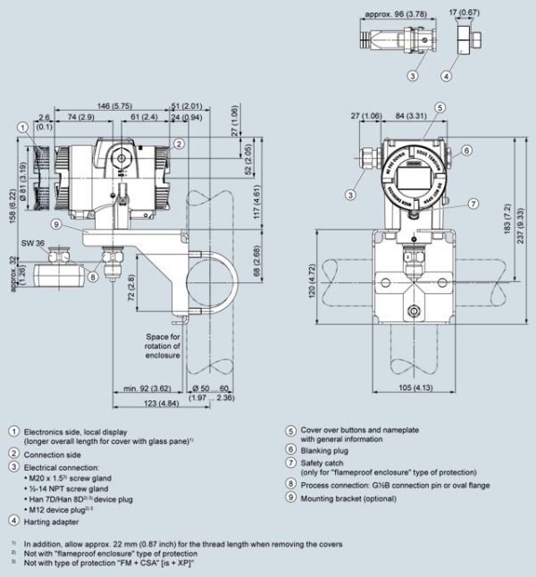 SITRANS P320 Pressure transmitter 0-250 mbar, 4-20 mA - 7MF0400-3FB01-5AF2-Z E00 7MF0400-3FB01-5AF2-Z E00